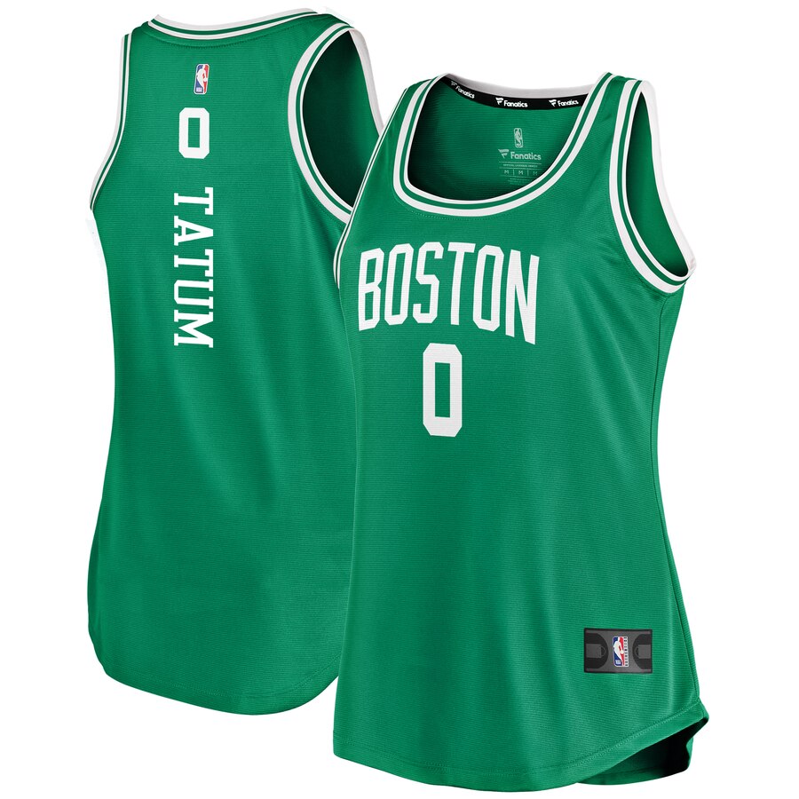 Women's Boston Celtics Jayson Tatum #0 Fast Break Fanatics Branded Icon Edition Team Tank Kelly Green Jersey 2401PQXE